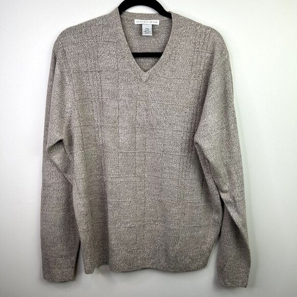Y2K Geoffrey Beene beige knit sweater size‎ medium - Picture 1 of 5